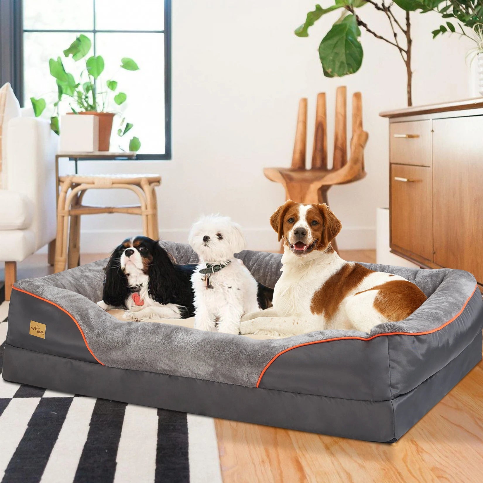 Large fleece dog bed, anti-allergy waterproof