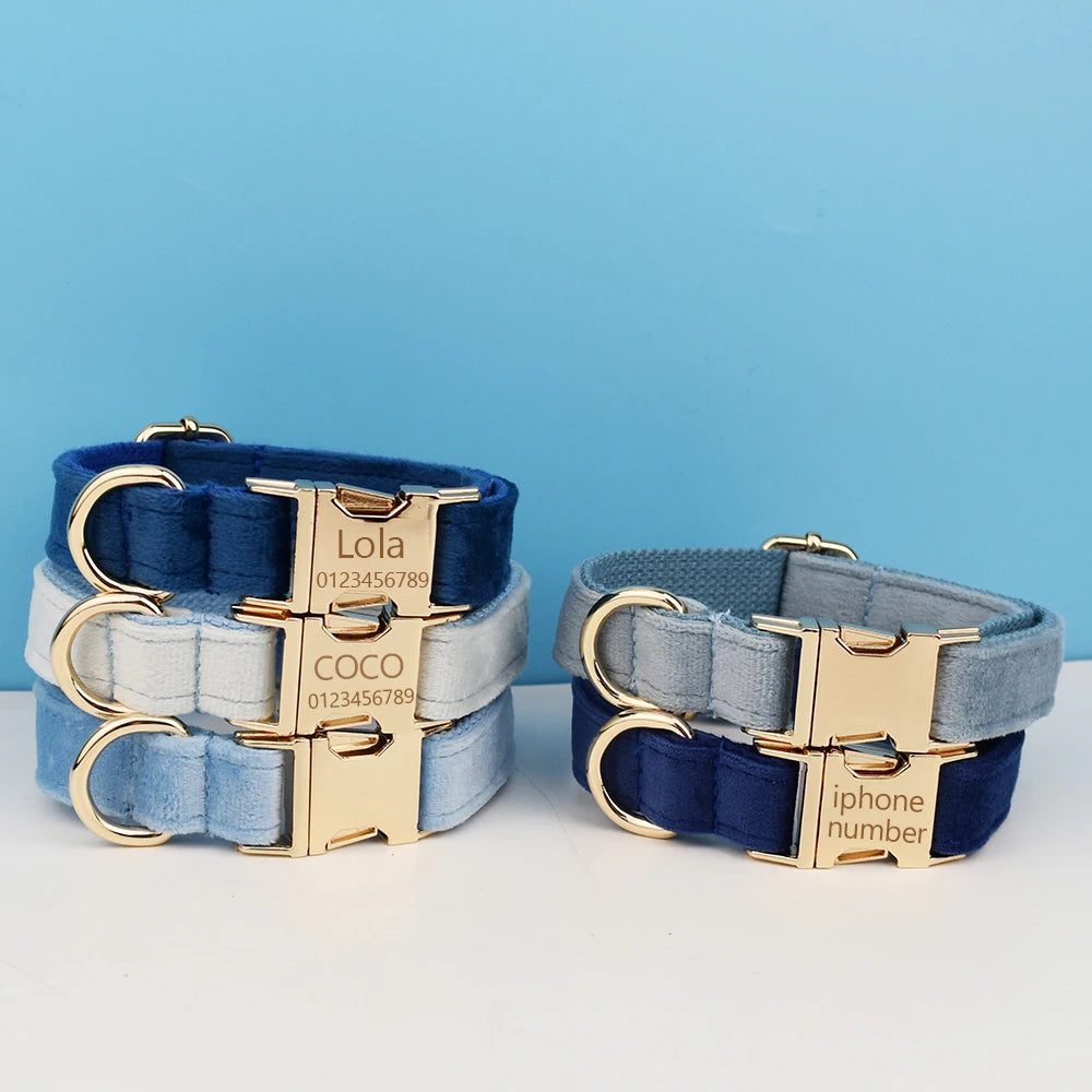 Customizable velvet dog collar