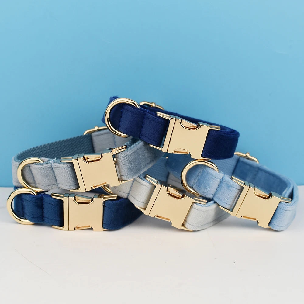 Customizable velvet dog collar