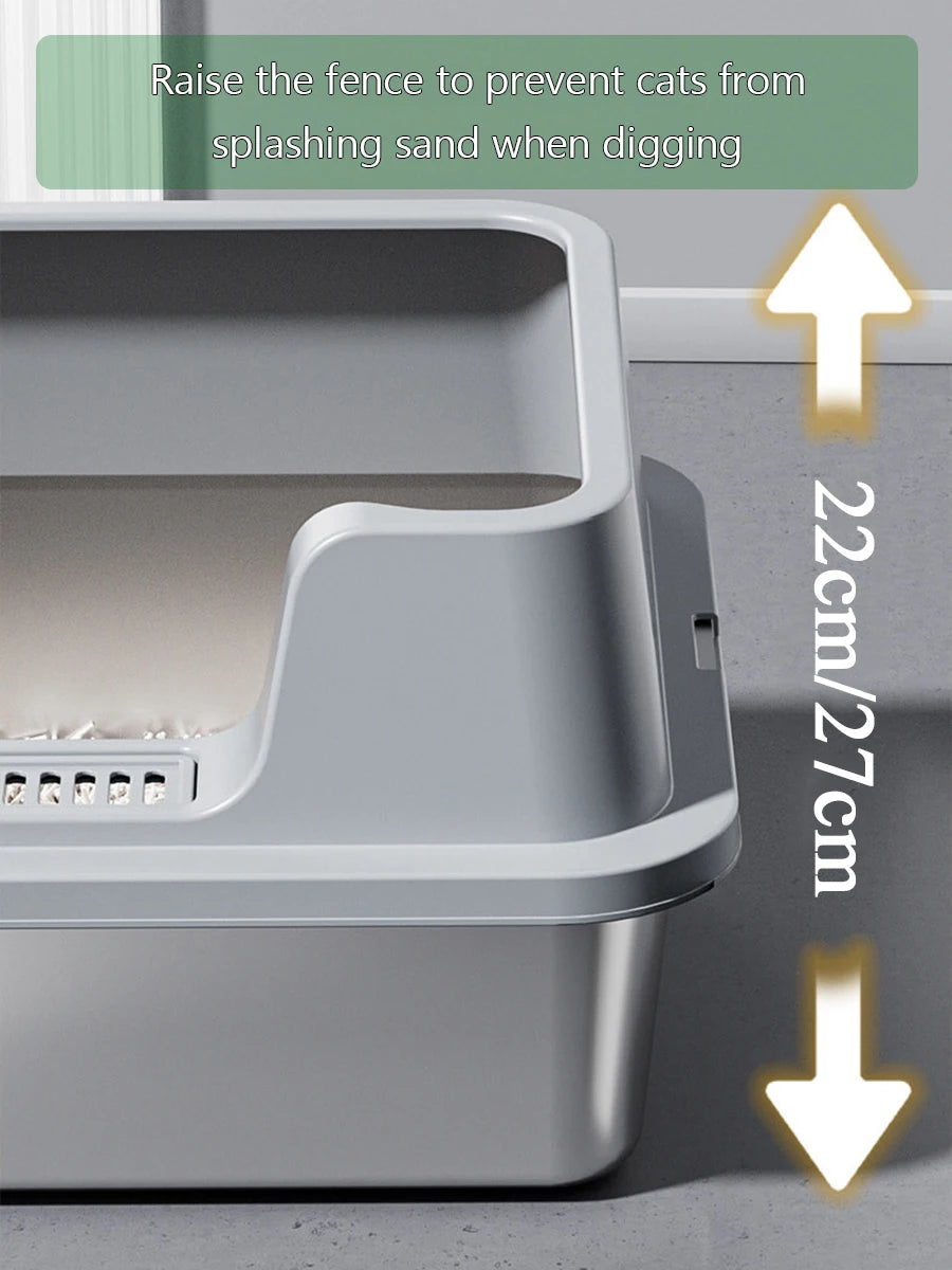 XL Katzenstreuschale aus Edelstahl