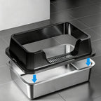 XL Katzenstreuschale aus Edelstahl