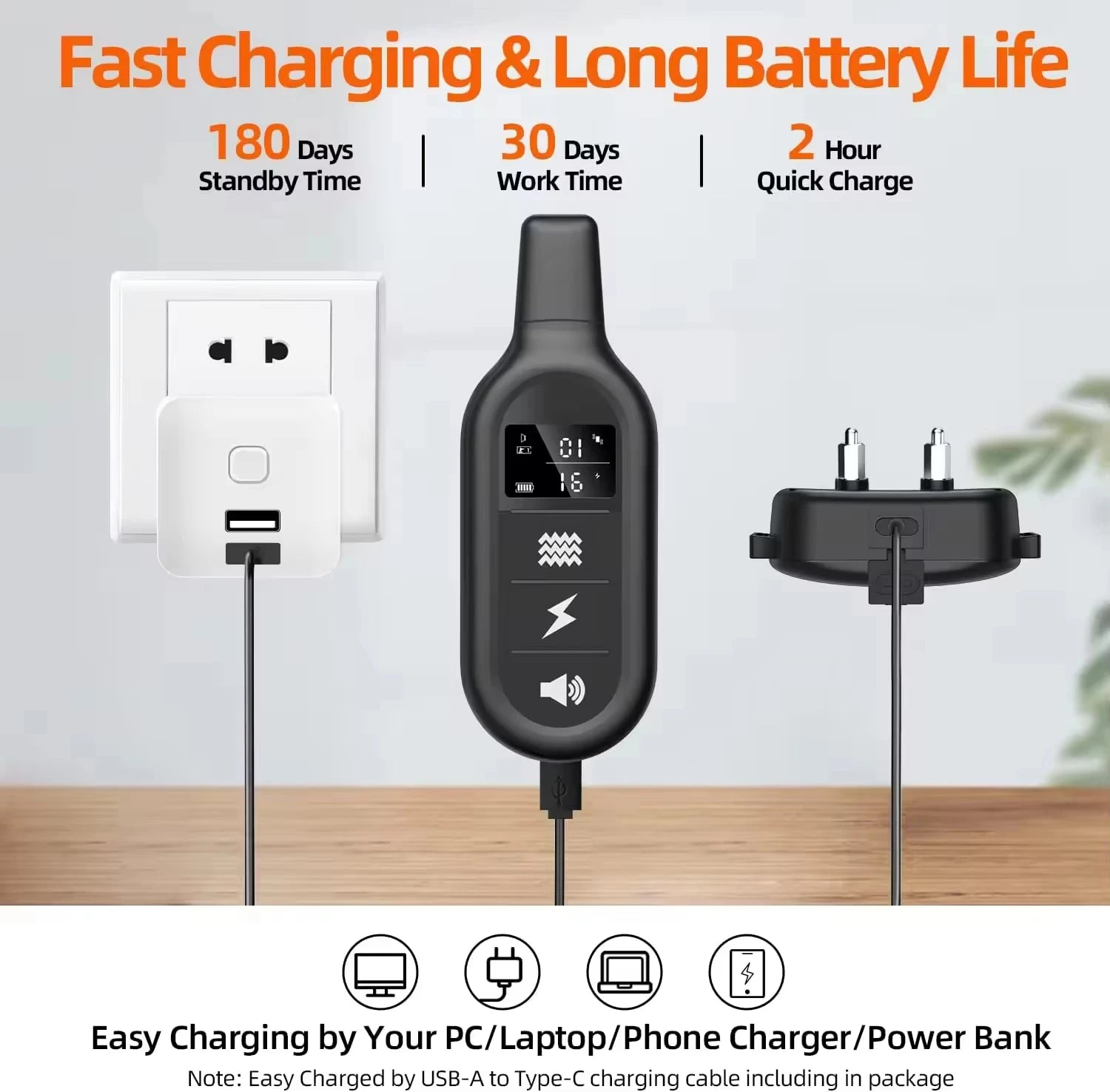 Halsband Hundetraining 1000 m wasserdicht wiederaufladbar