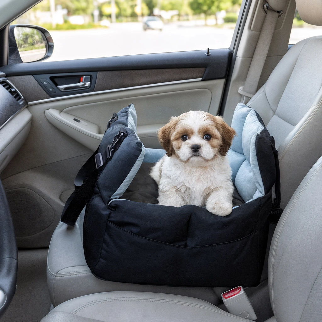 Secure car seat for dogs ≤10 kg with travel bag 