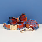 Luxury checkered dog collar with engraving