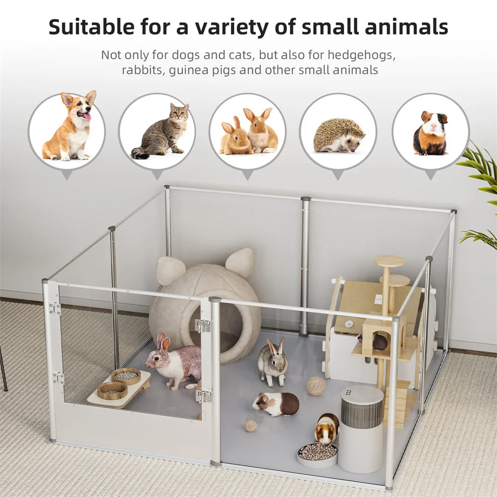 Waterproof transparent acrylic dog playpen for whelping/pregnancy