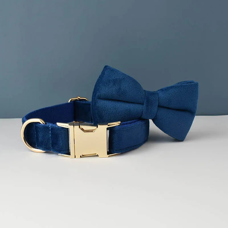 Customizable velvet dog collar