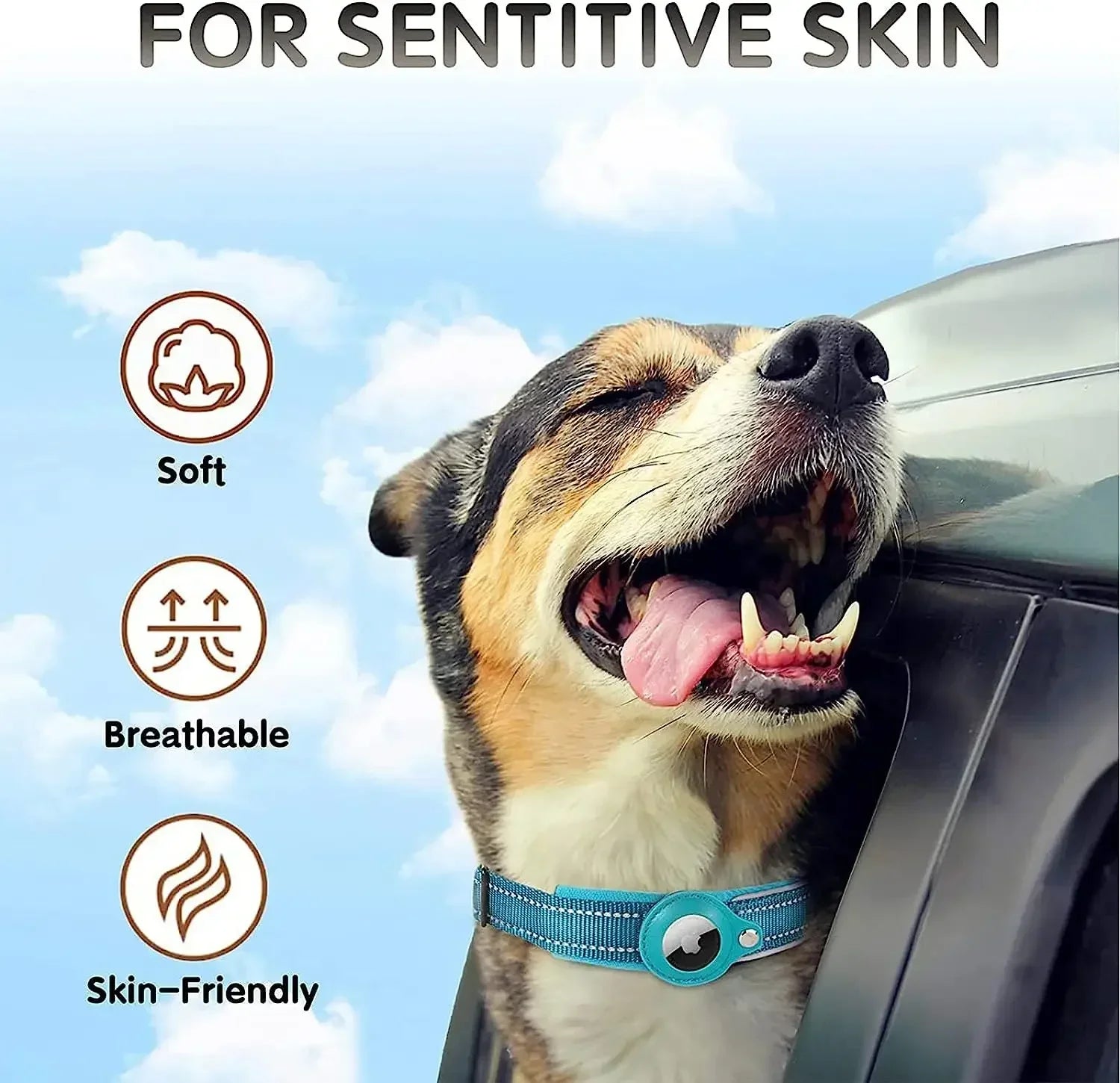 Halsband AirTag Hund Katze Anti-Verlust Reflektierend Wasserdicht