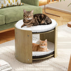 2-level washable bamboo elevated cat bed