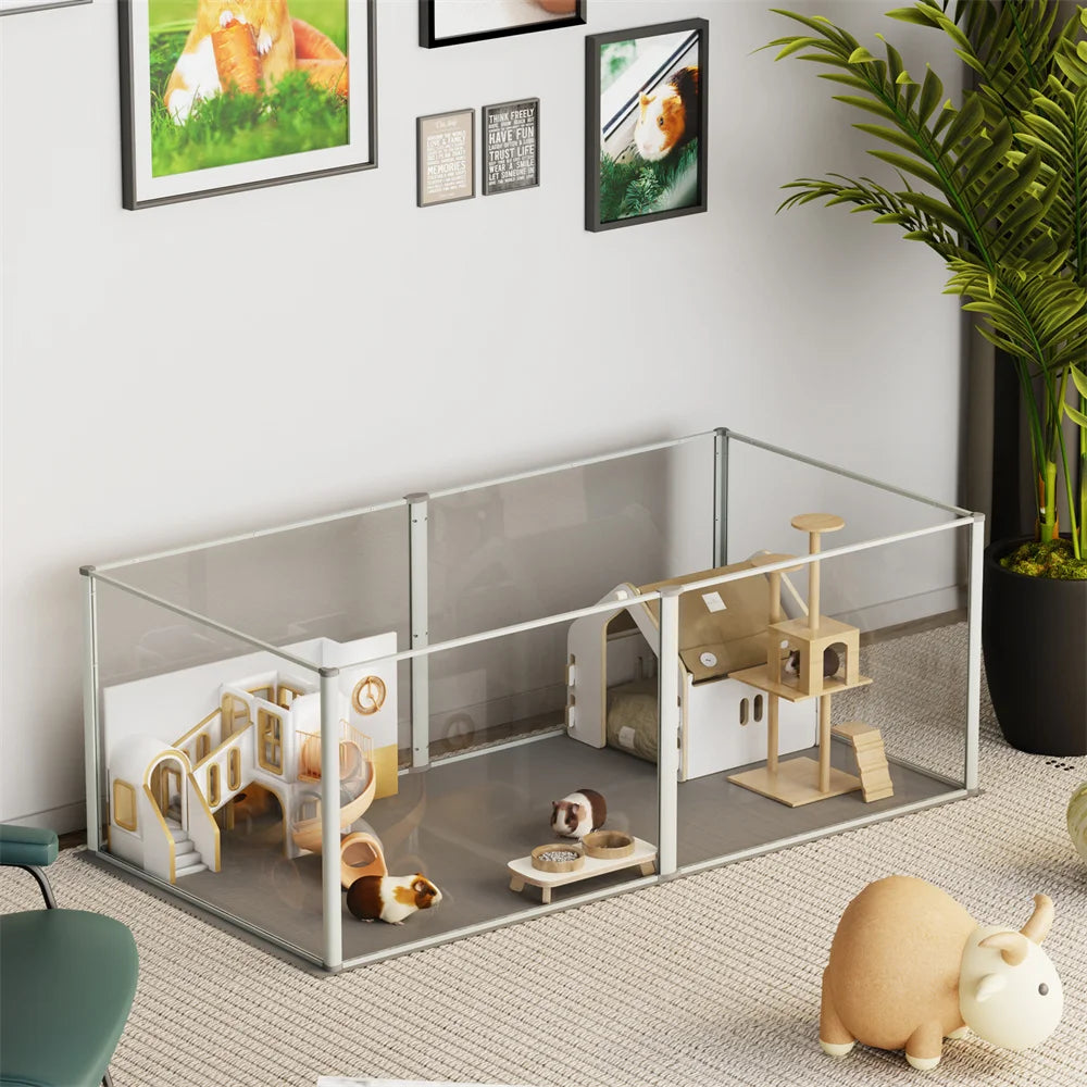 Waterproof transparent acrylic dog playpen for whelping/pregnancy