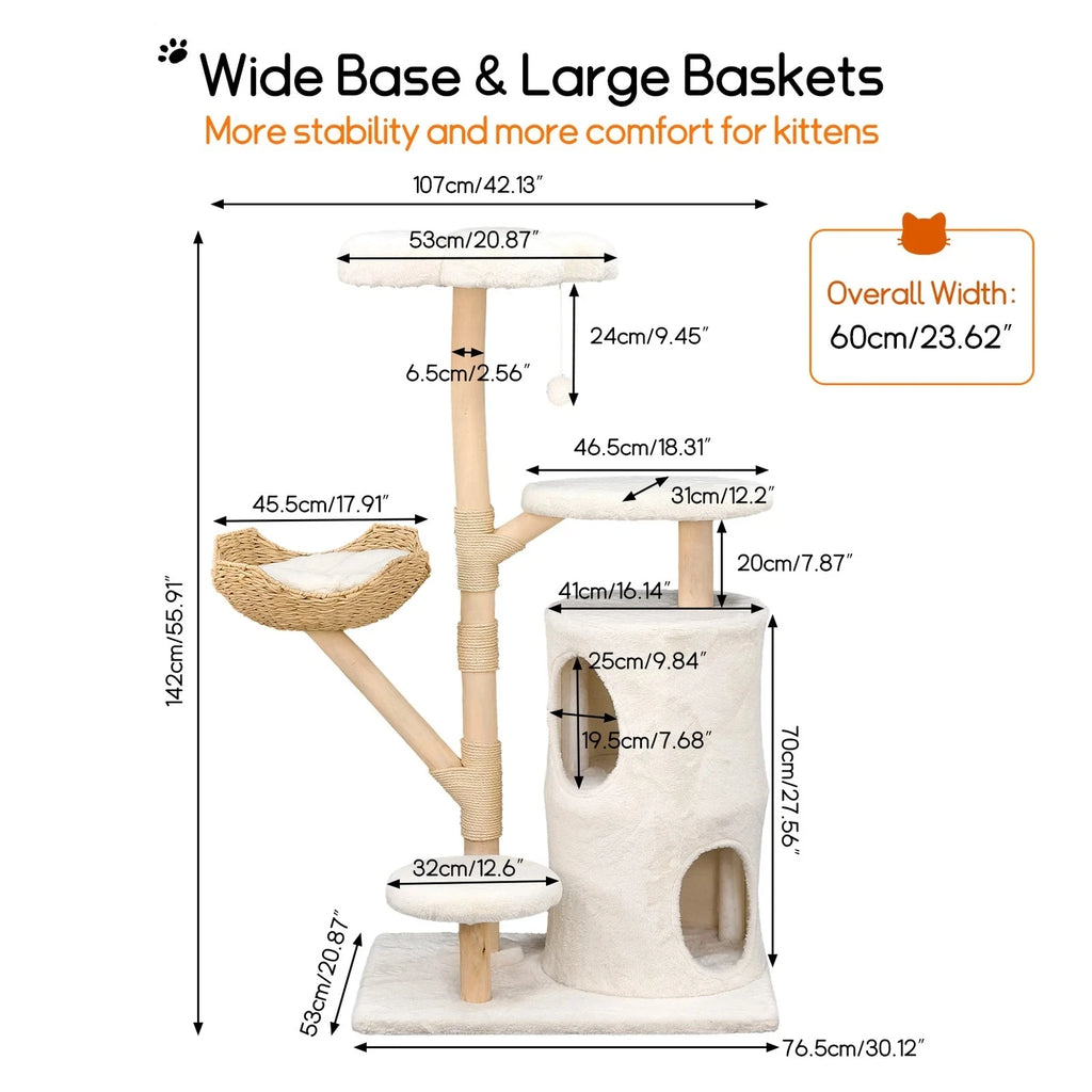 Cat tree tower plush condo scratching post
