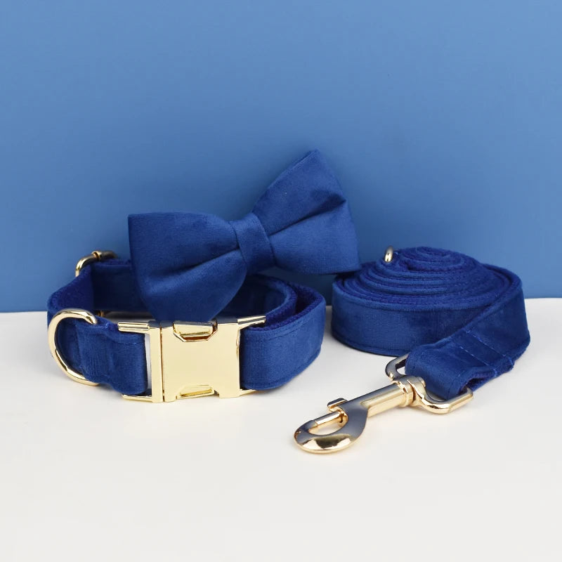 Customizable velvet dog collar