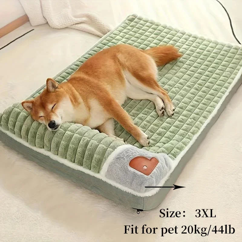 Dog sleeping mat, warm winter mattress, removable and washable kennel mattress, pet supplies, bed for large dogs.