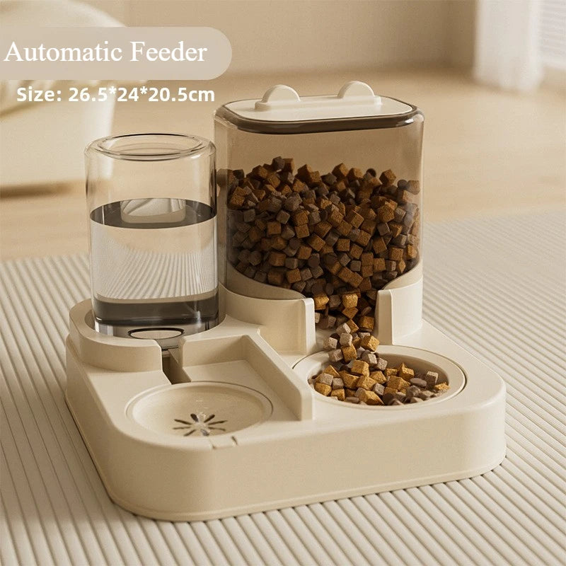 Automatic dispenser for water, food, cat, and dog fountains