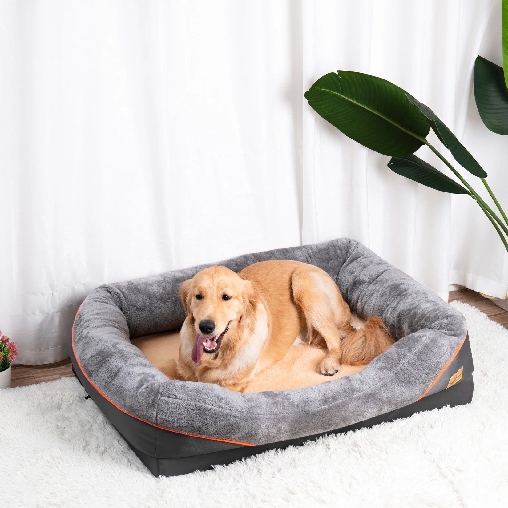 Large fleece dog bed, anti-allergy waterproof