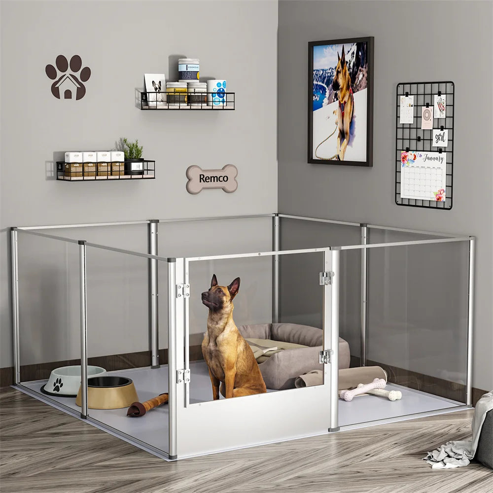Waterproof transparent acrylic dog playpen for whelping/pregnancy