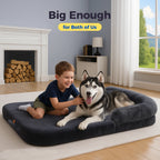 Foldable dog bed, plush, washable, non-slip