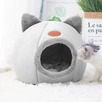 Lit nid chat chien doux semi-fermé hiver