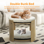 2-level washable bamboo elevated cat bed