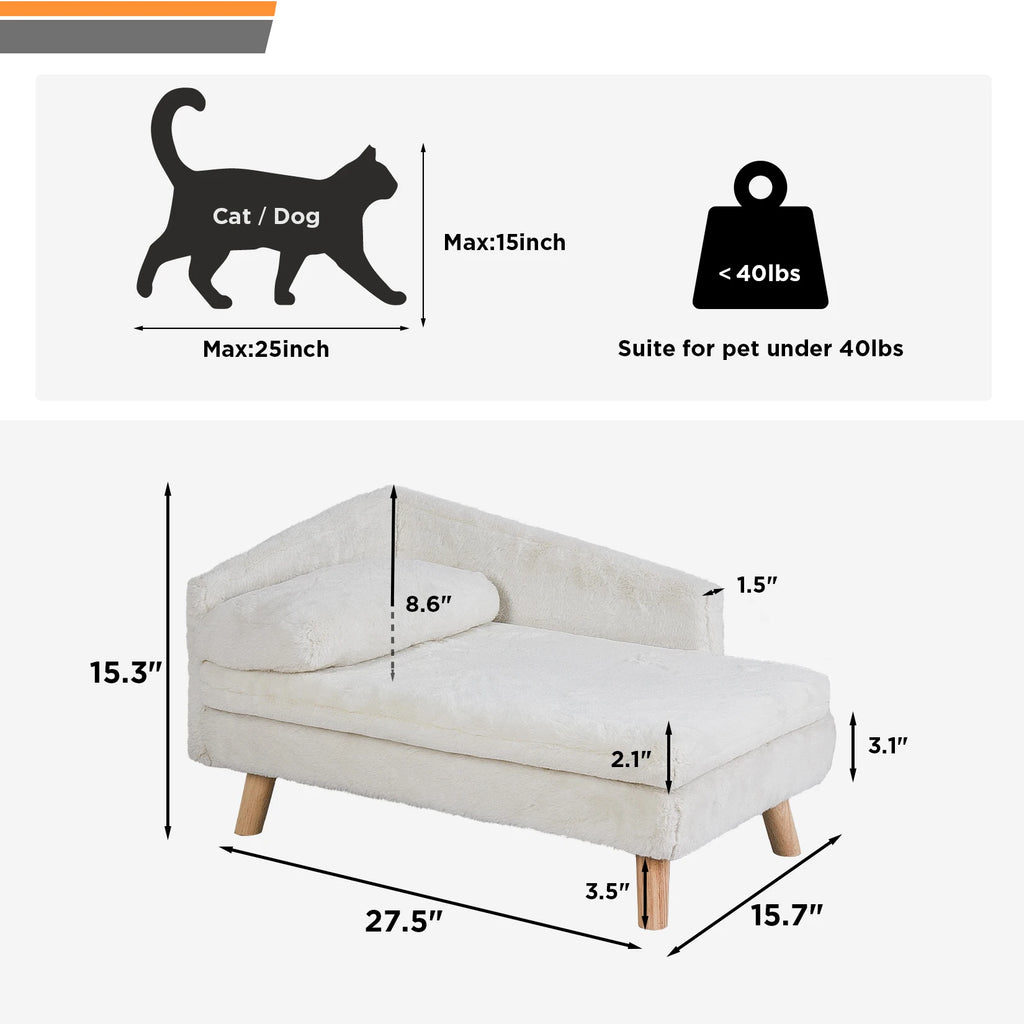 Nordic raised pet bed with waterproof cushion 
