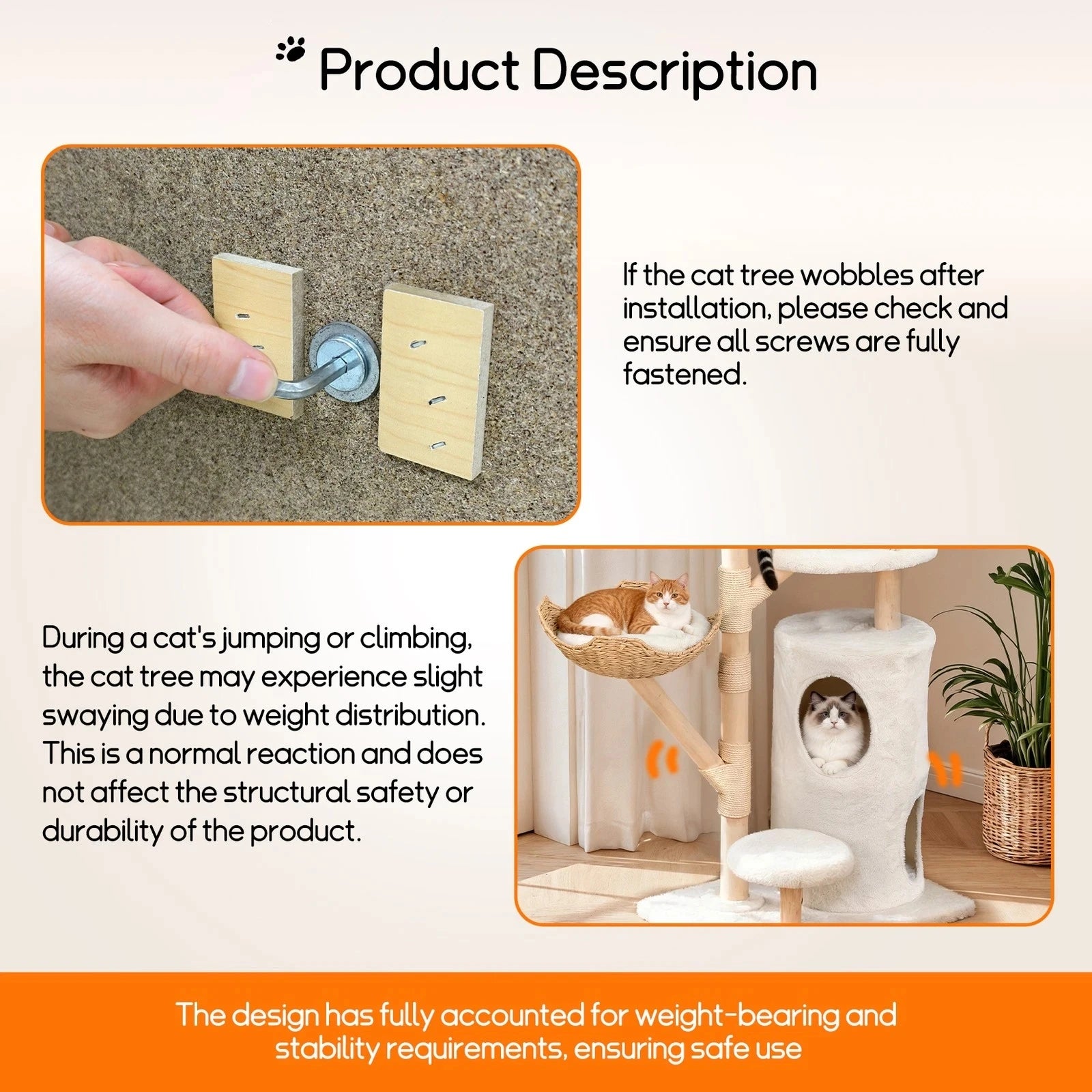 Cat tree tower plush condo scratching post