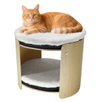 2-level washable bamboo elevated cat bed