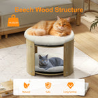 2-level washable bamboo elevated cat bed