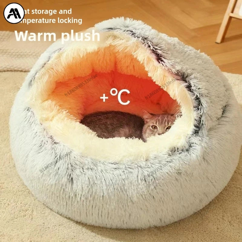 Nid cocon ultra-moelleux pour chat – Chaleur & sécurité absolues