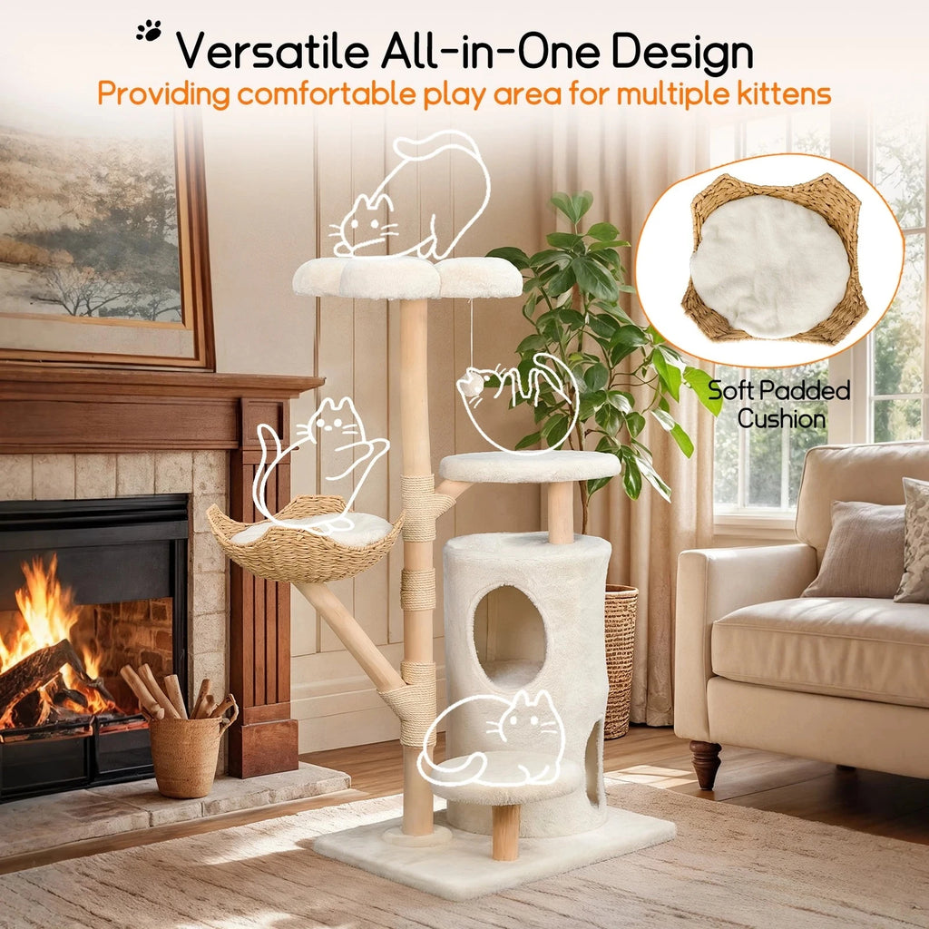 Cat tree tower plush condo scratching post