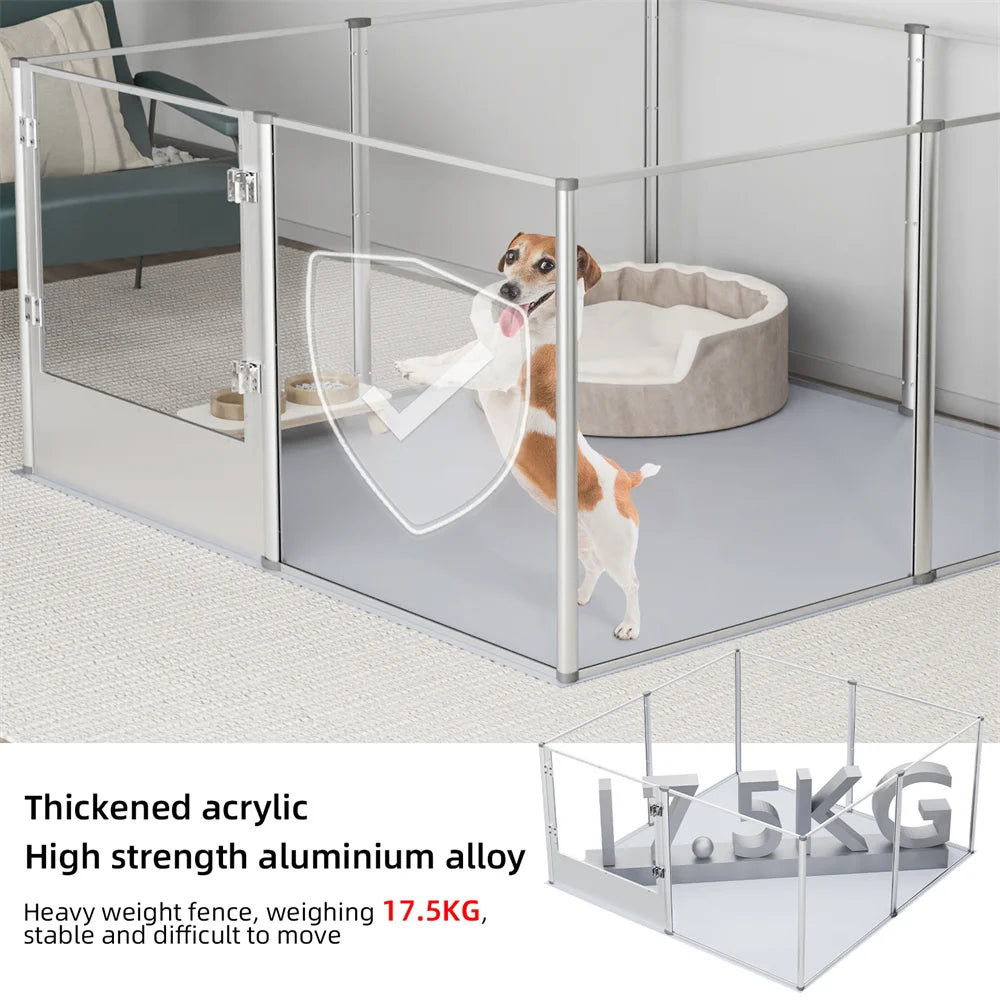 Waterproof transparent acrylic dog playpen for whelping/pregnancy