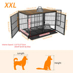 Cage chien meuble bois XL Tisch d'appoint 3 Türen