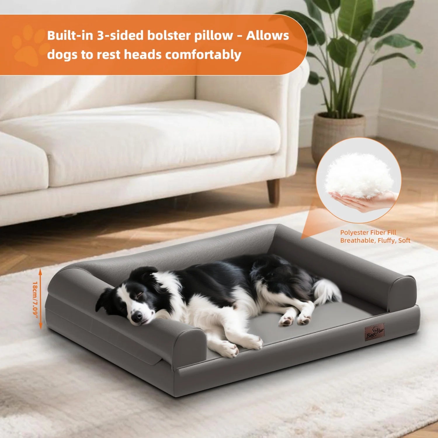 Lit Chien Canapé Cuir Mikrofaser M–2XL Rebords