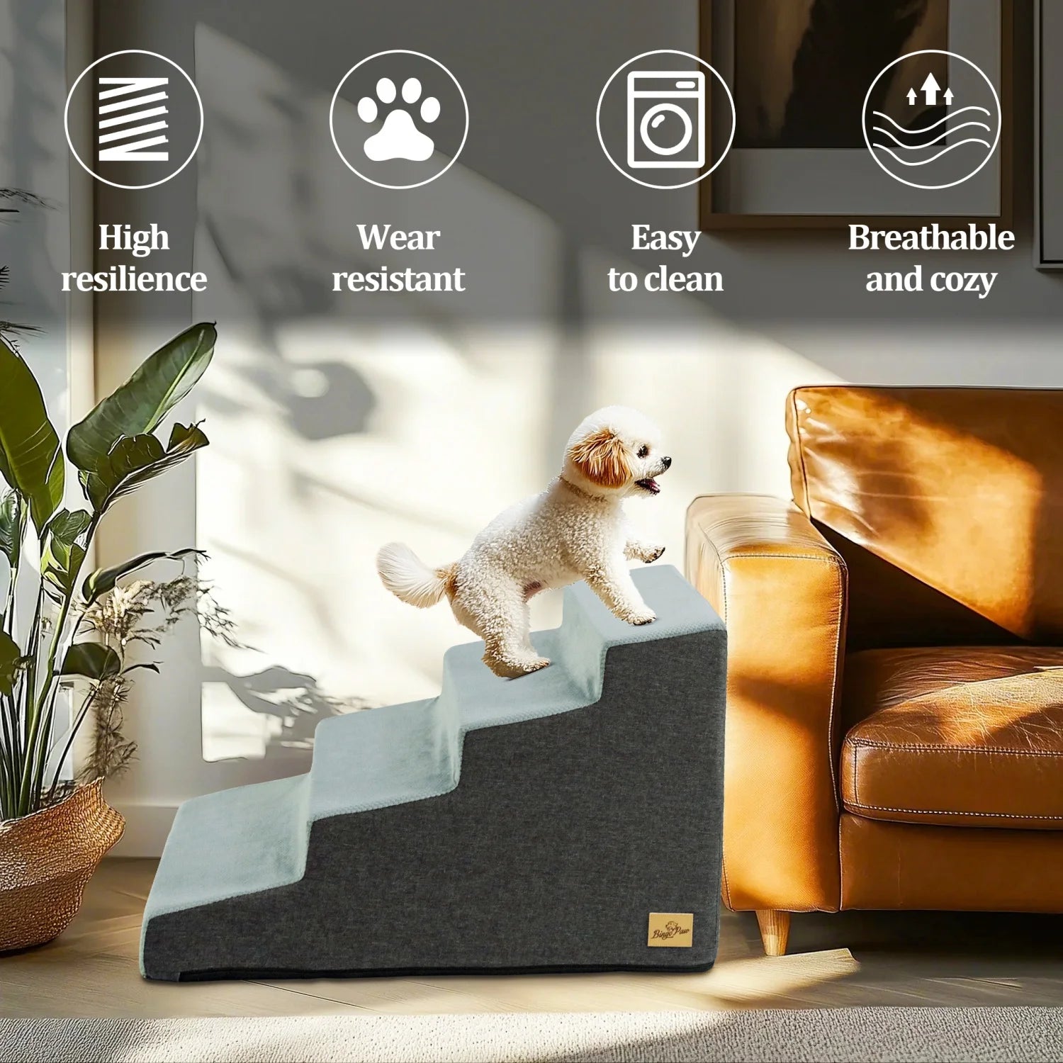 Non-slip stairs for small dogs – Secure access to sofa &amp; bed