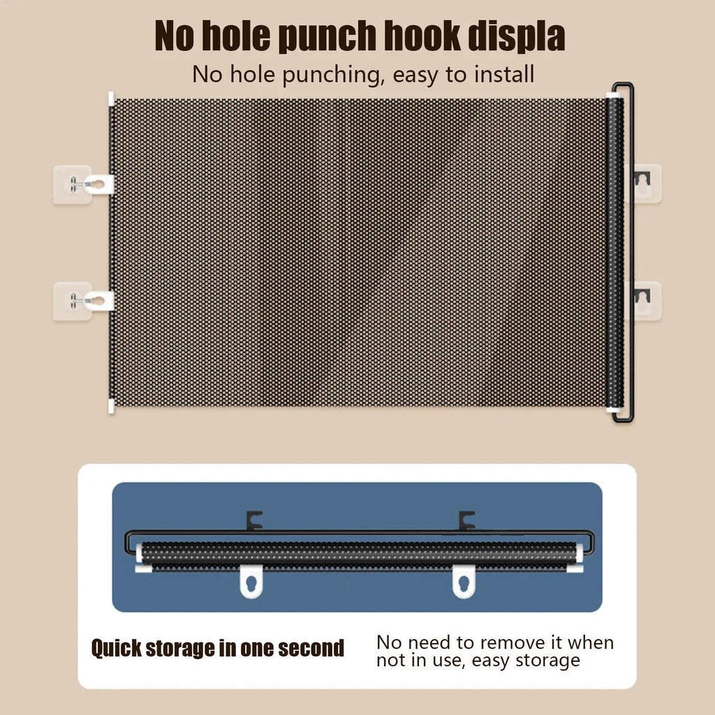 49-inch retractable safety gate, no drilling required 