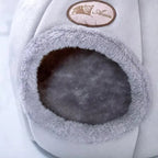 Lit nid chat chien doux semi-fermé hiver